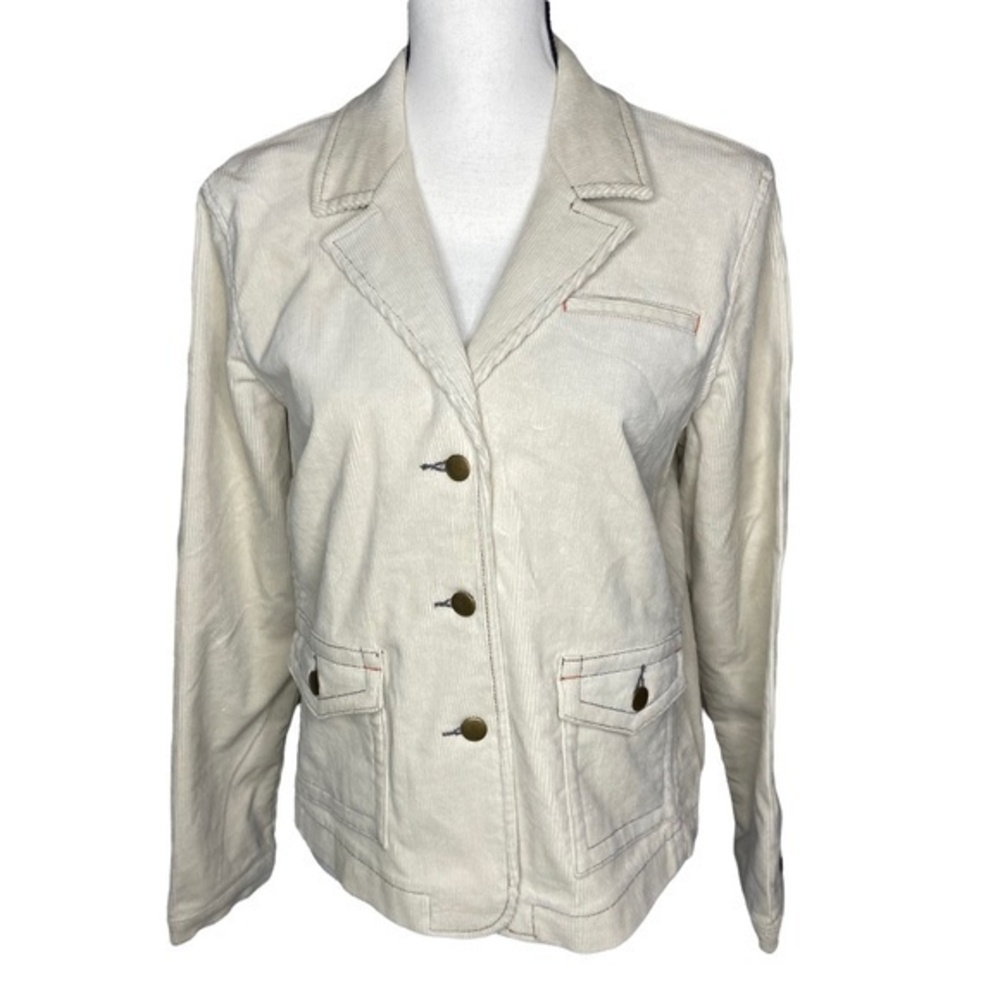 Cabi Blazer Jacket Cream Color Corduroy Button Front Size Medium